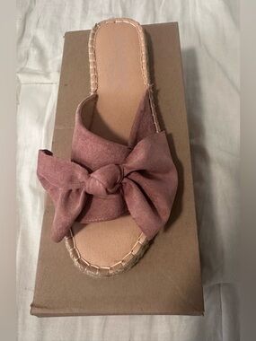 Coconuts by Matisse Dusty Mauve Suede Bow Slide Sandal